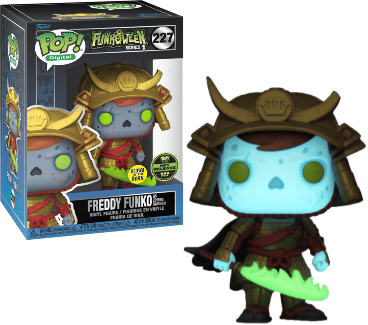 Freddy Funko als Samurai-Zombie #227 – Heiliger Gral – GITD – Limitierte Auflage (999 Stück)