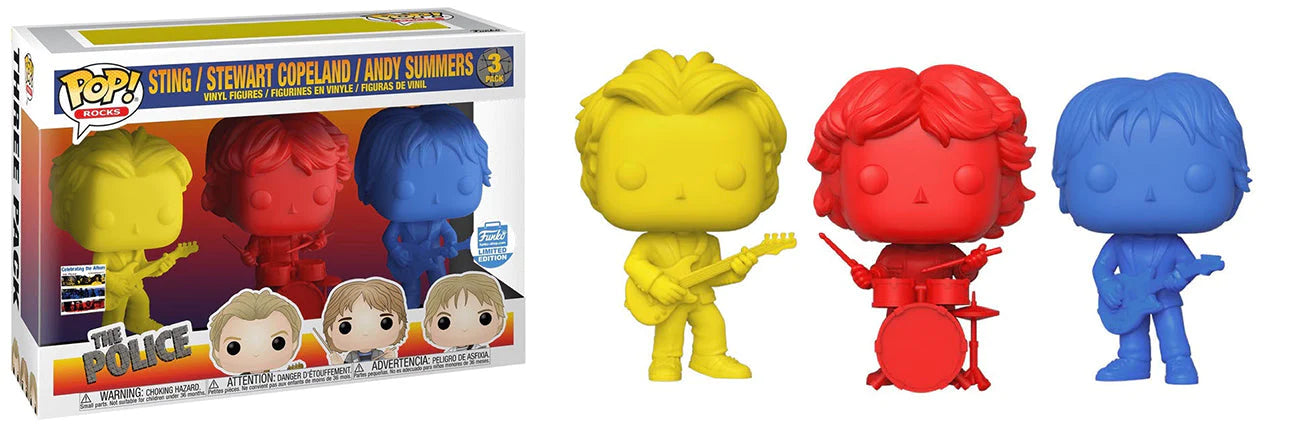 The Police (Sting / Stewart Copeland / Andy Summers) 3 -pack Pop Vinyl Rocks Series Funko shop exclusive